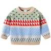 Baby MixColor Trui Winter Kinderkleding Kinderen Kind Knappe O hals Lange mouw Pullover Gebreide Tops voor Jongens 210625