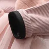 Abbigliamento per bambini di alta qualità a maniche lunghe in cotone tinta unita visone imitazione vestito di gonna grigio 2021 PrincDrTZ0083 X0803
