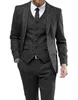 Men's Suits 3 Pieces Grey White Herringbon Lapel Fit Casual Formal Business Groomsmen Tuxedos for Wedding Blazer+Pants+Vest X0909