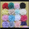 Chiffon Flatback Bebê Crianças Headbands Fluffy Tecido Clipes KJHGP OUKRT