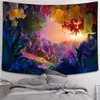 Tapestries Boho Decor Mushroom Forest Tapestry Fairy Tale Art Wall Hanging India Home Aesthetic Room Mural