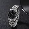 Мужские автоматические часы синий циферблат лицо стальные браслет наручные часы деловой человек водонепроницаемый бренд механический механизм часы Q0902