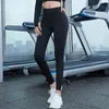 Athvotar Middle Taille Leggings met Pocket Elastische Vrouwen Leisure Type Push Up Leggings Dames Gym Hip Fitness Broek 211108