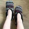 Män Hus Inomhus Sock Tofflor Sticka Gingham Plush Bomull Skor Man Mjukt Fluffig Velet Inomhus Slipper Sovrum Varm Hemskor