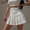Syiwidii ​​geplooid rok vrouw roze wit zwart ita kawaii zomer mini rokken plus size mode kleding schattige zoete meisjes 210730