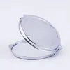 FAI DA TE trucco specchi ferro 2 viso sublimazione in blank placcato in alluminio foglio ragazza regalo regalo cosmetico specchio compatto decorazione portatile DH5865