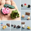 Kawaii Elephant Figurine Cow Pig Frog Duck Hedgehog Turtle Dog Cat Decor Mini Fairy Garden Animal Statue Miniature Resin Craft Y0910