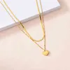 Nieuwe Multi Layer 18 K Gold Flat Snake Chain Heart Charms Necklac voor Dames Choker Kraag Hart Stainls Steel Necklac