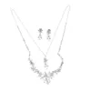 Ensemble de bijoux de mariage en perles d'eau douce faites à la main, couleur argent, boucles d'oreilles florales, collier, accessoires pour femmes, H1022