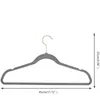 Hangers Racks 45cm Grå Flocking Hanger Plastic Non-Slip Velvet Magic Clothing Store Coat Without Trace