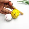 Mini Baseball Keychain Party Favor för pojke och tjejer Gåvor Hangle på väska smycken hänge