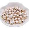 Baroque oval loose beads gilt copper edging connector DIY pearls for jewelry making