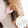Modern Fabala Flower Pearl Earrings Branch Ear Stud Cute Simple303D