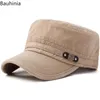 Casual Men'S Flat Top Hat Outdoor Sun Hats Old Washed Military Cap Simply Women'S Atlantis Cuba Wide Brim242F