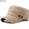 Casual Men's Flat Top Hat Outdoor Sun Hats Old Umyjana czapka wojskowa po prostu kobiet Atlantydka Kuba szeroka Brim301i