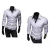 Camicia casual alla moda di lusso da uomo Designer Edge Rolling Abito a maniche lunghe Muscle Fit Camicie XXXL a 3 colori