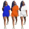 Novas roupas de verão femininas ternos de corrida plus size fatos de treino manga curta camisetas + shorts calças conjunto de duas peças preto roupas esportivas casual carta suor terno 4834