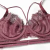 Nxy Sexy Setbras Conjunto para Mulheres Sexy Lingerie Lace Sheer Underwire Unline Estrappy Padrão Floral Padrão Mulheres Underwear Transparente Bra Verão 1127