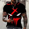 T-shirts pour hommes Motif drôle T-shirt Horreur O-Neck Summer Fashion Top Vêtements pour hommes Grande taille Streetwear Hip Hop 3D T Shirt Tee