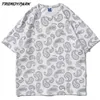 T-shirt herr Paisley Printing Sommar Kortärmad Tee Hip Hop Oversized Cotton Casual Harajuku Streetwear Topp Tshirts Män 210601