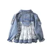 Spring/Autumn Girls' Denim Jacket Coat Korean Children's Clothing Clothes Infant Girls Baby Tops 211204