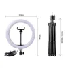 10 inch Smart Phone Photography Circle Lighting Dimmable LED Selfie Makeup Ring Light For Tiktok Video Studio With 160cm Tripod Stand and cellphone holder