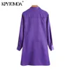 Vrouwen chique mode met boog gebonden soft touch mini jurk vintage revers kraag lange mouw vrouwelijke jurken vestidos 210416