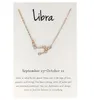 12 Constellation Zodiac Sign Necklace Horoscope Zircon Korean Jewelry Star Galaxy Libra Astrology with Retail Card