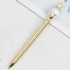 Wholesale Big Pearl Colorful Crystal Diamond Ballpoint Pen Metal Ball Pens Student Office Writing Supplies