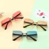 Kids gradient Sunglass Boys Gilrs Frameless square Sunglasses Children ocean Glasses Eyeglasses Uv protection Beach Sunblock 985 Y2