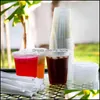 Disposable Cups & Sts Kitchen Supplies Kitchen, Dining Bar Home Garden 16 Oz Clear Plastic To Go With Lids And For Ice Coffee,Bubble Tea,Smo