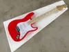 Factory Custom Red Body Guitar Guitarra Branco Pickguard e Maple Peck SSS Pickups fornecem serviços personalizados3197093