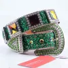 Green Square Diamond Luxury Cinture Occidentali Fashion Rhinestone cintura con borchie per le donne Uomo di alta qualità Cinto Cinturino Ceinture femme AA220312