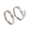 Anello a fascia in acciaio inossidabile da 2 pezzi Set di anelli di vendita caldi per dita da donna con fidanzamento di nozze in cristallo africano