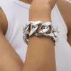 Punk Hip Hop Twist Chaîne Épaisse Européenne Géométrique Or Lien Bracelets Pour Femme Cadeau Partie Main Ornements Accessoires En Gros