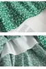Vintage Verde Floral Impressão A-Linha Plissada Saias Longa Verão Mulheres Coreano Streetwear Drawstring Elastic Waist MIDI 210529