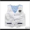 Sets Baby Kids Maternity Drop Delivery 2021 Boy Baby Clothes Suit Gentleman Suits 3Pcs Vest T Shirt Pants Plaid Bow Shorts Summer Set Childre