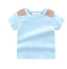 Camisetas de verano para bebés y niñas, camisetas de manga corta, diseñadores de moda, ropa para niños, top a cuadros, camiseta 4016139