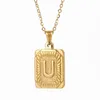 Rektangel Initial AZ Letter Pendant Charm för män Womens 18K Gold Plated Capital Letter Pendant Necklace Chain 18inch5510964