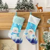 Cute Luminous Christmas Stockings Family Xmas Tree Decoration Fireplace Hanging Stocking Candy Gift Bag Santa Snowman Holiday Season Party Decor HY0132