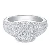Она сплошной 925 стерлингового серебра Halo круглая обручальное кольцо для женщин классические свадебные украшения Aaaaa Cubic Zircons BR1091 211217