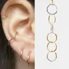 Gold Color Small Hoop Earrings Stainless Steel Circle Round Huggies For Women Men 2021 Ear Ring Bone Buckle Fashion Jewelry & Hugg304W