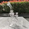 2021 Hookah Bong Glass Dab Rig Multi Color Clear Recyler Water Bongs Smoke Pipes 9 Inch Height 14.4mm Female Joint with Quartz Banger