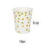 Wegwerp etenswaren jubileum Bronzing Golden Dots Party servies Set Supplie Tissue Paper Tray voor Baby Shower Verjaardag