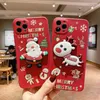 Lambskin tredimensionell docka Santa Claus Telefonfodral för iPhone 11 12 Pro Max XR XS X 7 8 Plus