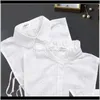 Blouses Chemises Vêtements pour femmes Vêtements Drop Livraison 2021 Revers en coton blanc pour faux col détachable Femmes Demi-chemise Vêtements Acc Qyltxz 2