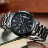 Sinobi High Quality Pilot Men's Chronograph Wrist Watch Waterproof Luxury Brand Stainless Steel Diver Males Geneva Quartz Clock Q0524