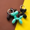 10 pièces/lot 5 couleurs en caoutchouc souple PVC stéréo porte-clés beau cadeau bricolage pendentif voiture intérieur Style coréen ballon chien dessin animé porte-clés porte-clés