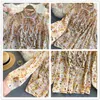 Singreiny Women Boheemse bloemenblouse Korean Sweet Puff Sleeve Single Breasted Tops Spring Elegante Mode Print Casual Blouses 210419