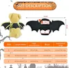 Dog Apparel Pet Cat Bat Wings Halloween Cosplay Bats Kostym Harnesses Husdjur Kläder för Katter Kattunge Valp Små Medium Stora Dogs A96